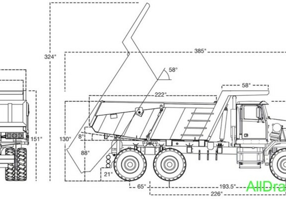 Western Star (2008) (Dump truck 40 tons) truck drawings (figures)